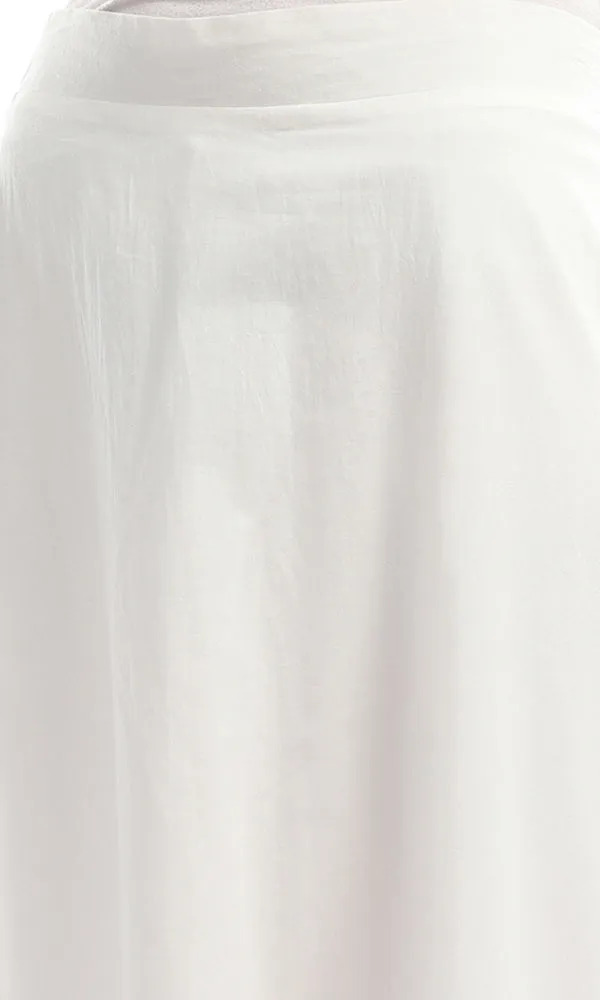 47688 Embroidered Boho Maxi White Skirt