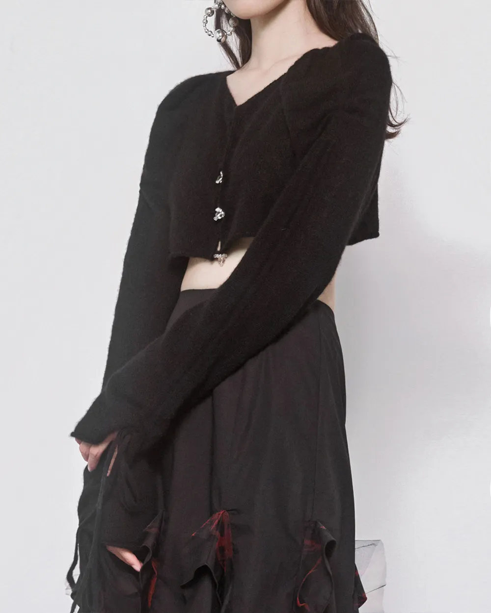 Beaded Crop Knit Top