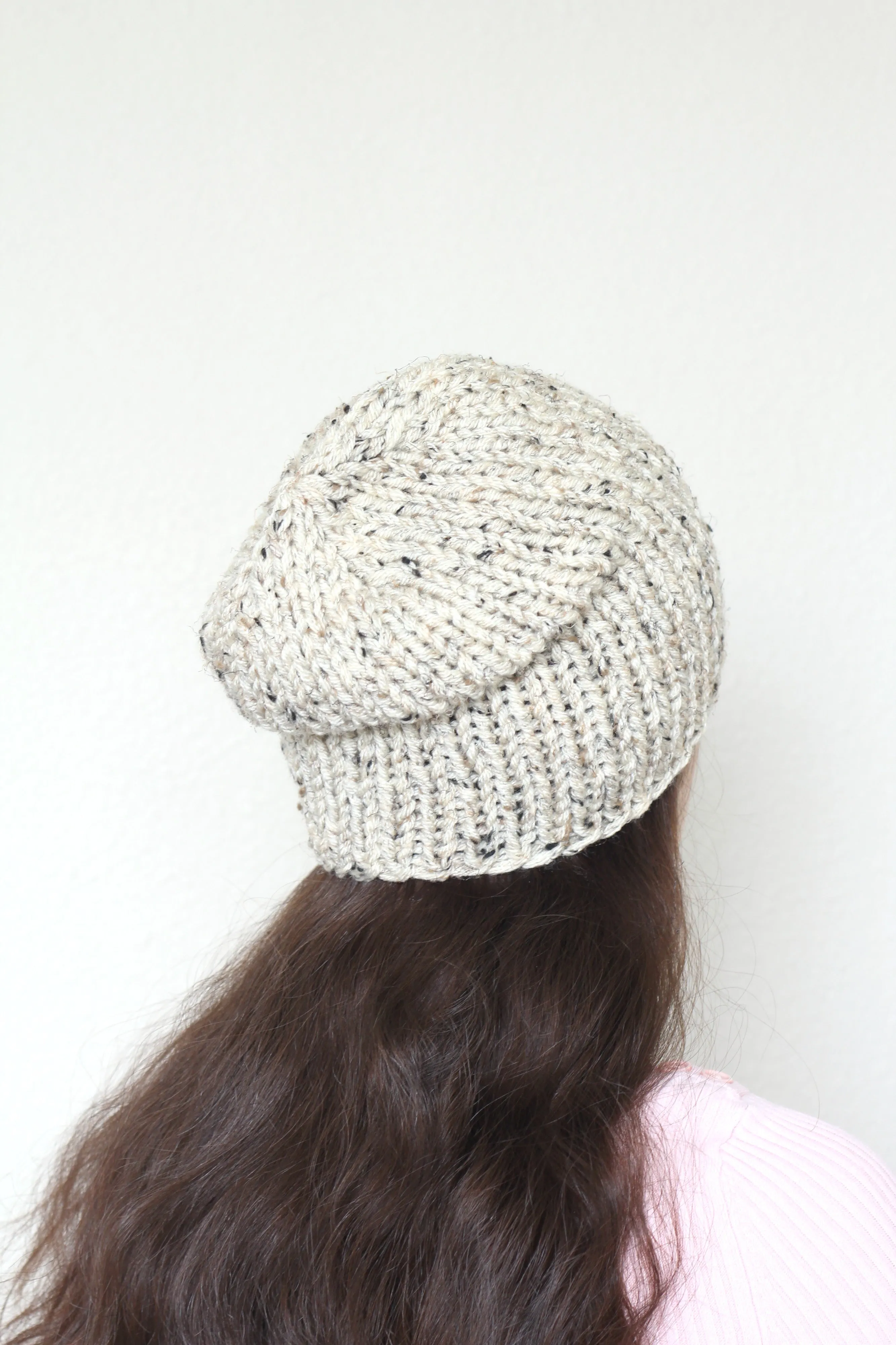 Beanie hat, knit hat, slouchy hat, knit beanie in rust orange color