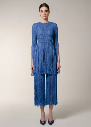 Blue Fringe Top