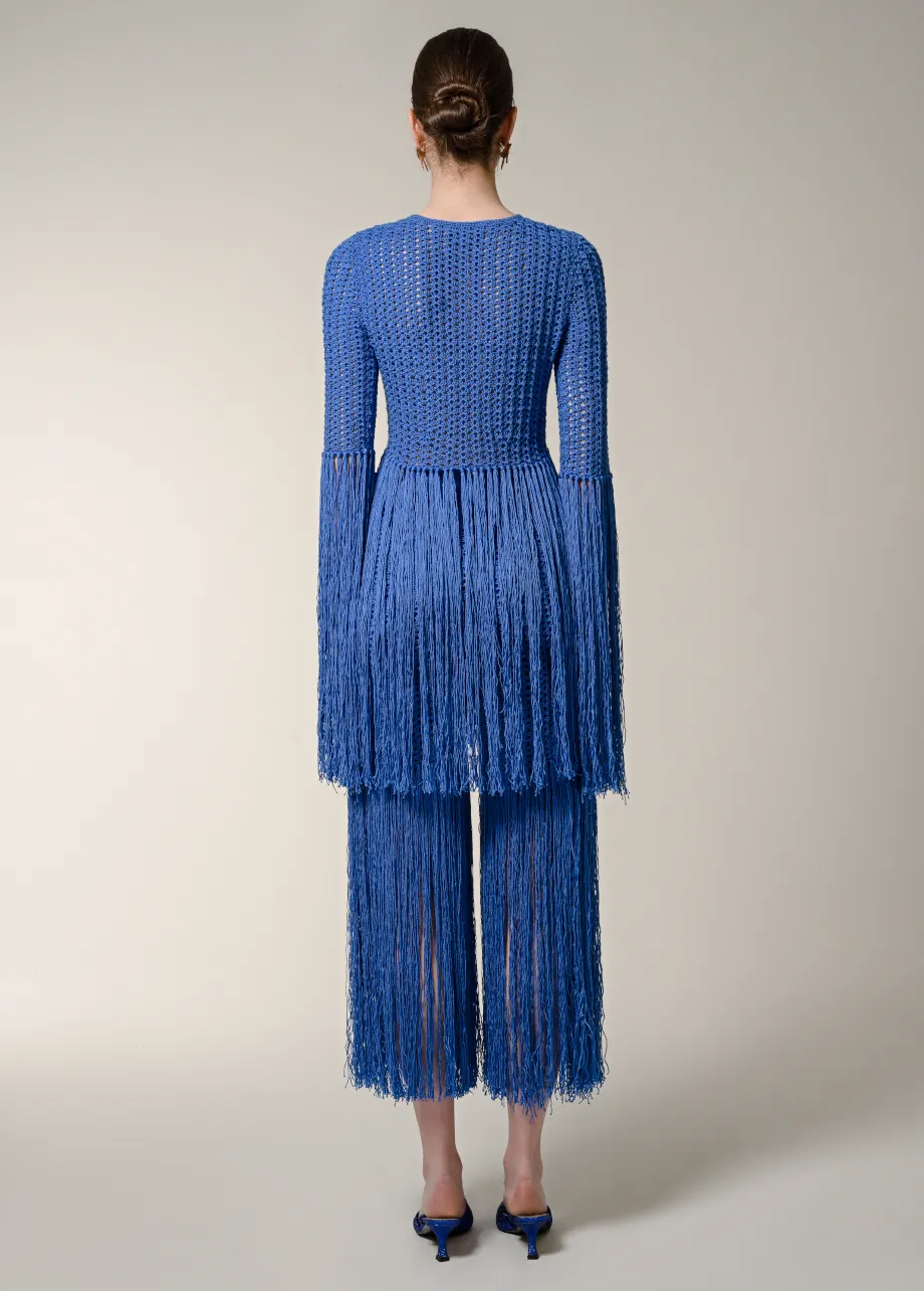 Blue Fringe Top