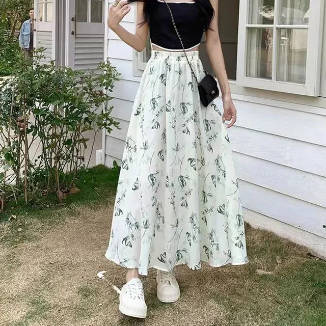 Boho Long Skirt in White