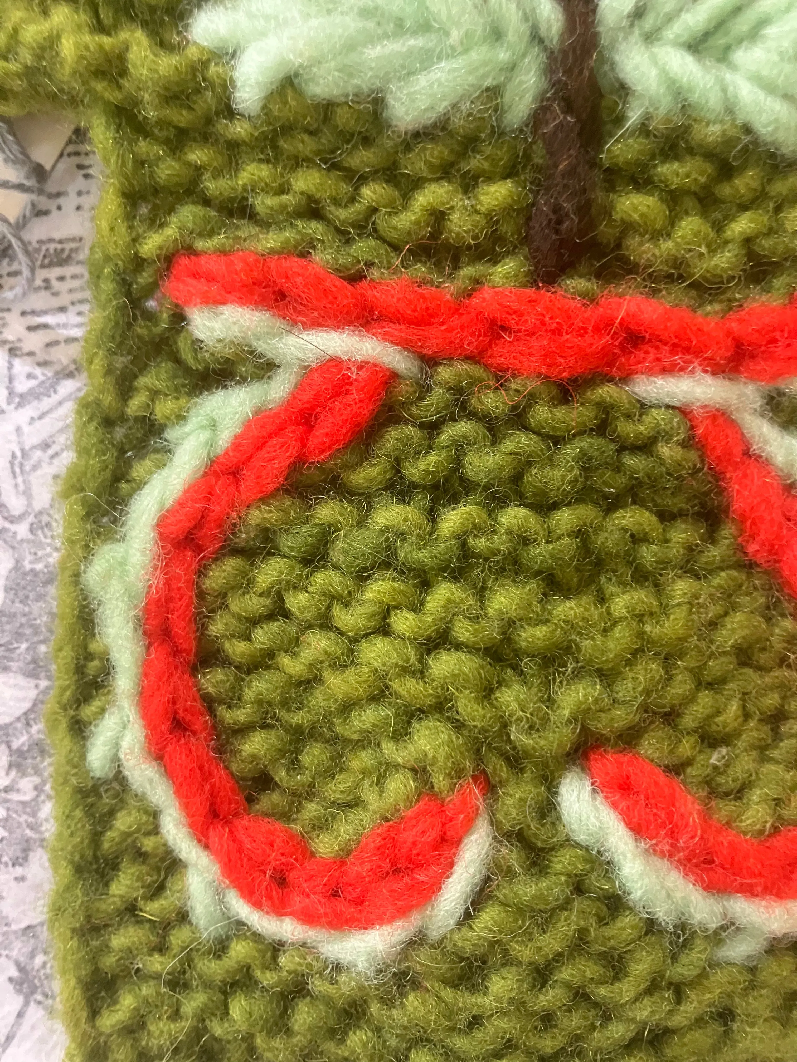 Brooklyn Handknit Green Embroidered Hat