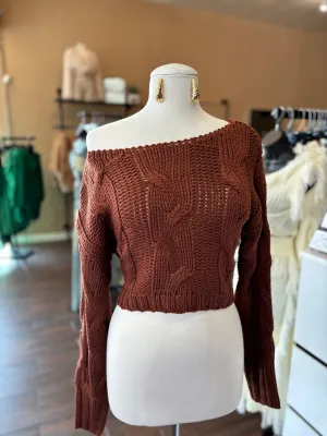 Cable Knit Crop Sweater
