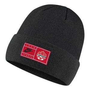 Canada Soccer National Team Wordmark Nike Cuffed Beanie Knit Toque - Black