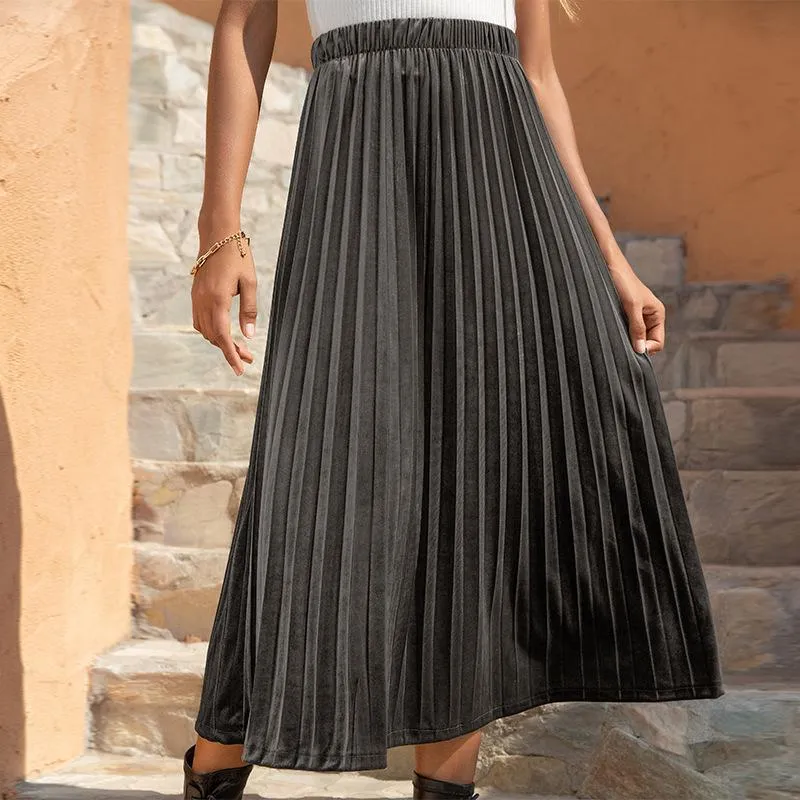 Chic Boho Pleated Midi Skirt