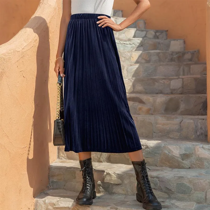 Chic Boho Pleated Midi Skirt