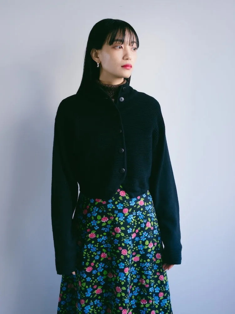 Cropped Black Knit Top