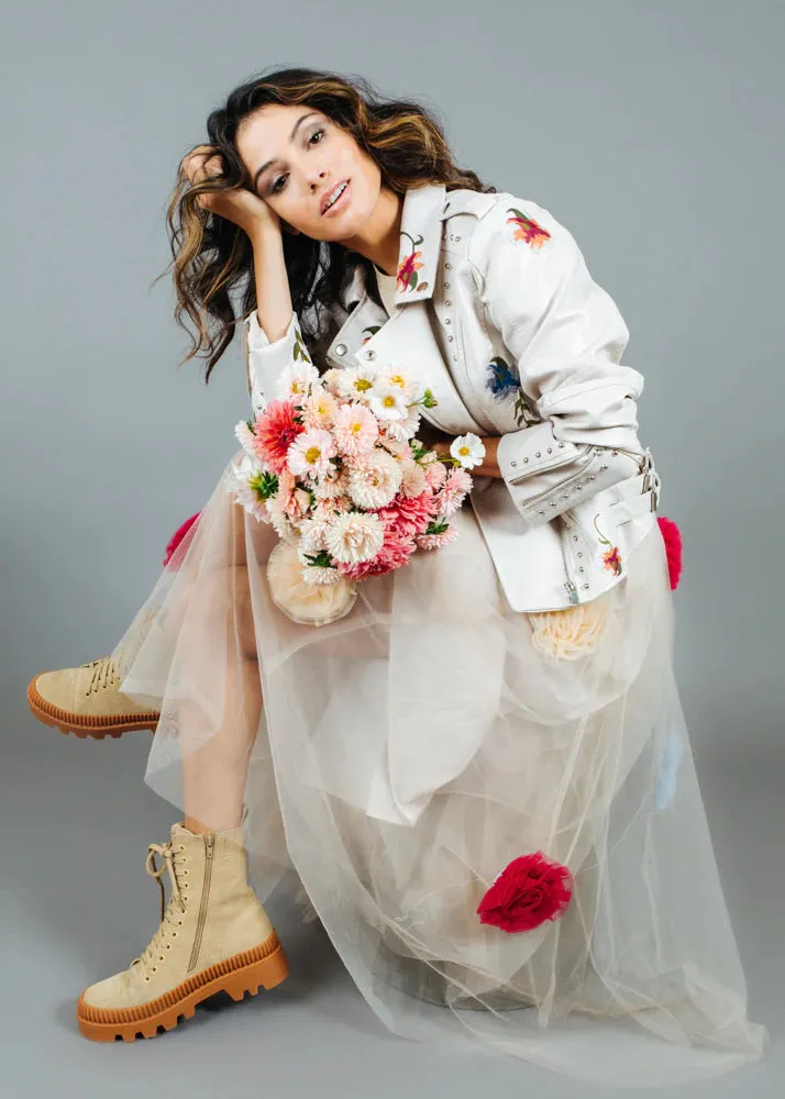 David Pond Vintage Flower Skirt - Cream