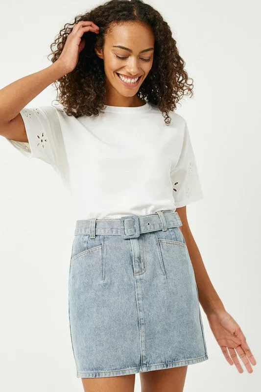 Eyelet Sleeve Top