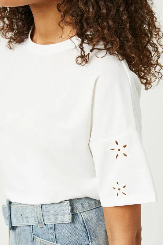 Eyelet Sleeve Top