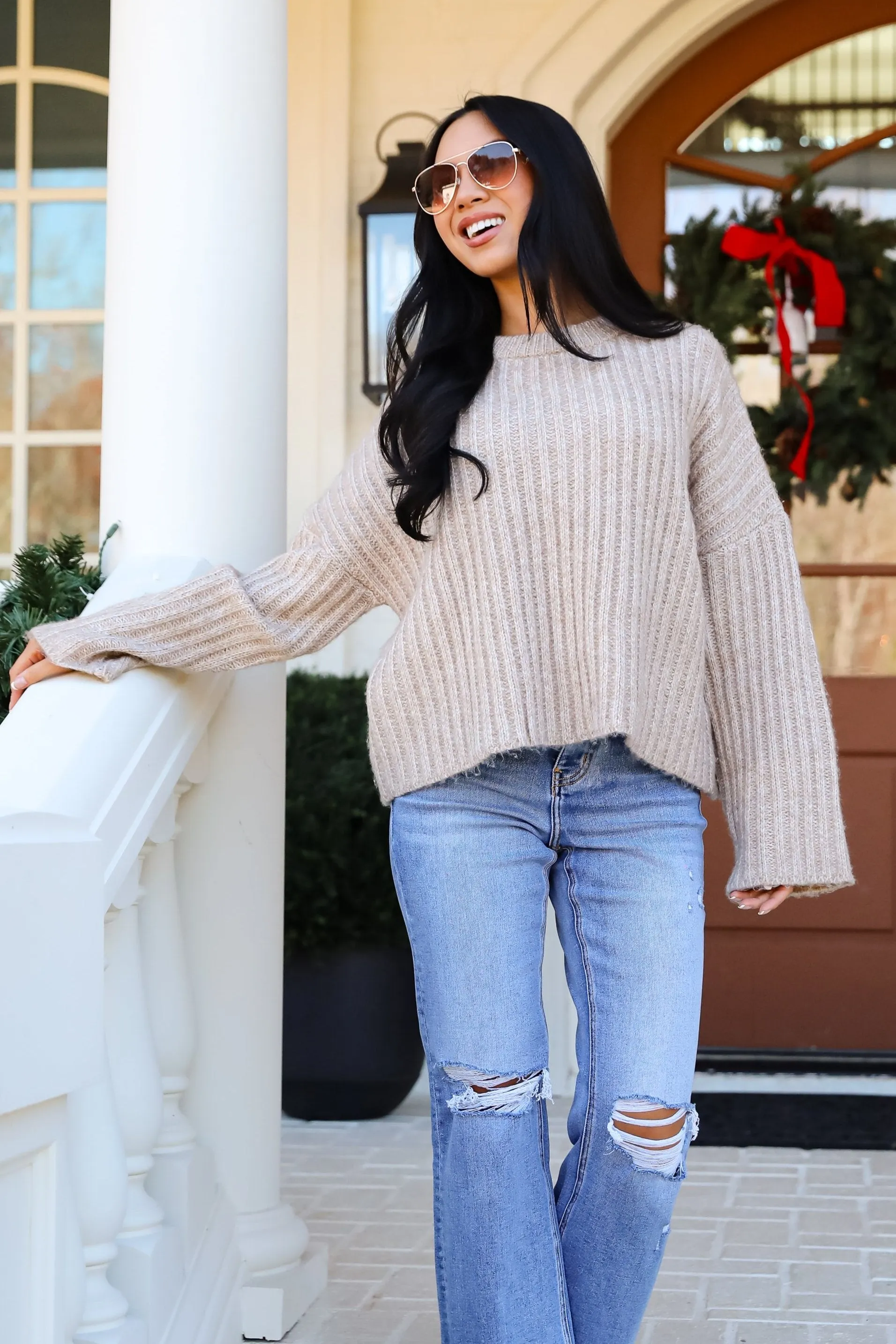 FINAL SALE - Charmed Crush Beige Sweater