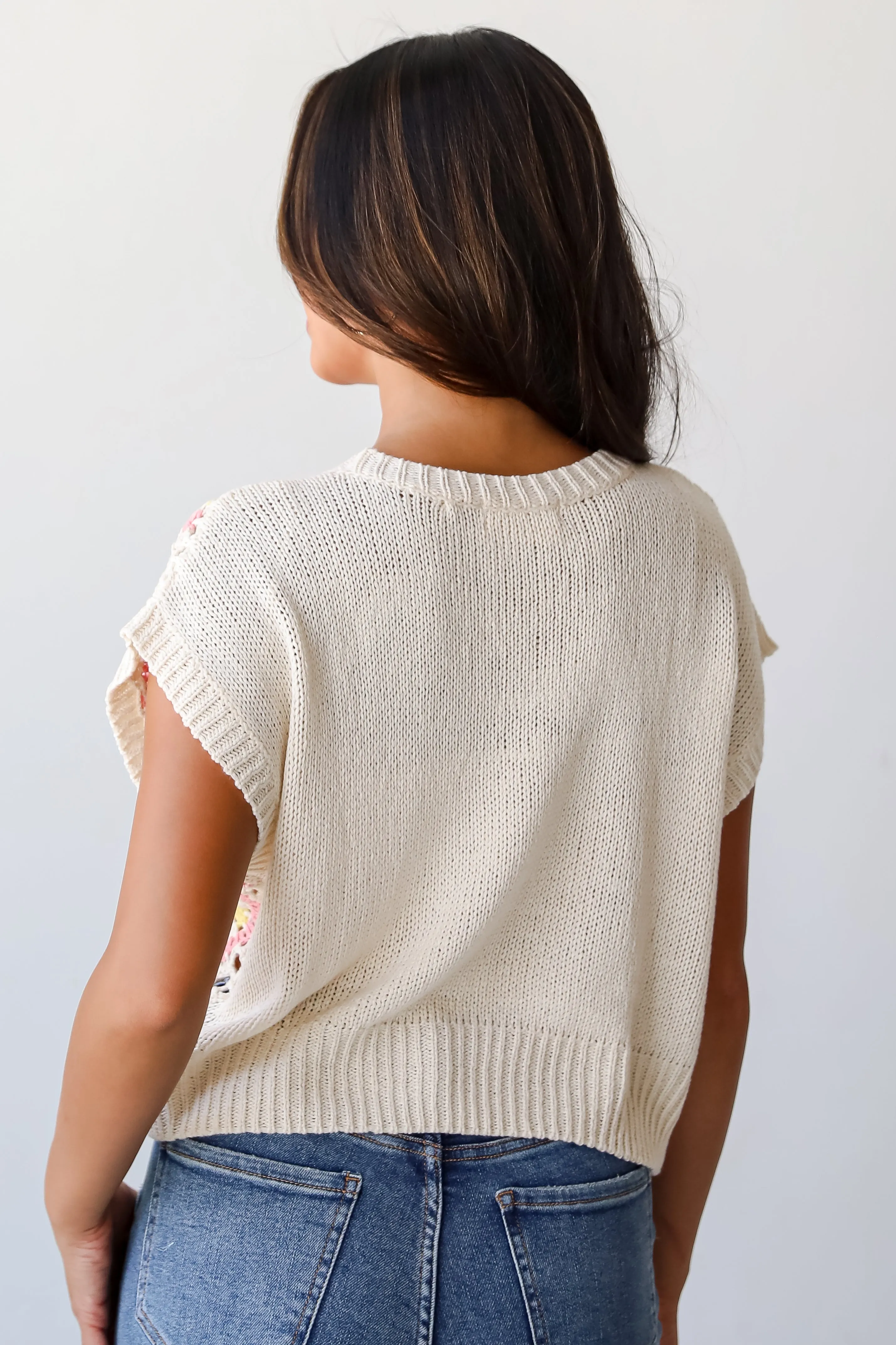 FINAL SALE - Incredibly Cute Cream Crochet Knit Top
