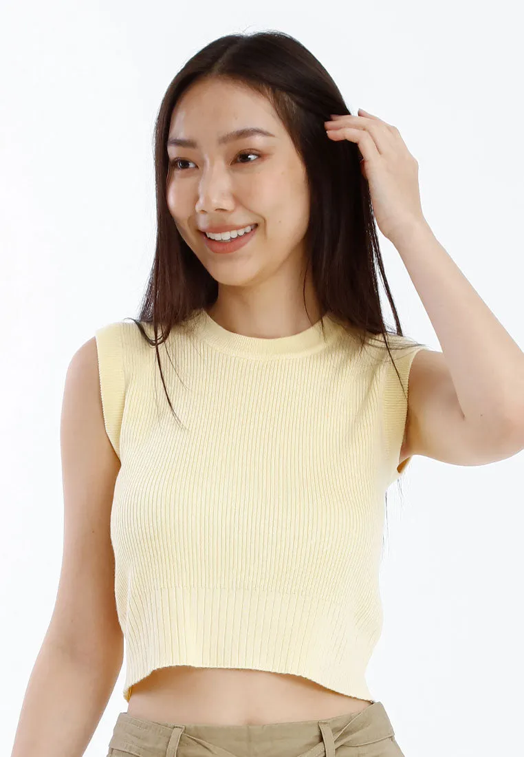 Forest Ladies Sleeveless Knit Top Women Knit Cropped Top - 822491