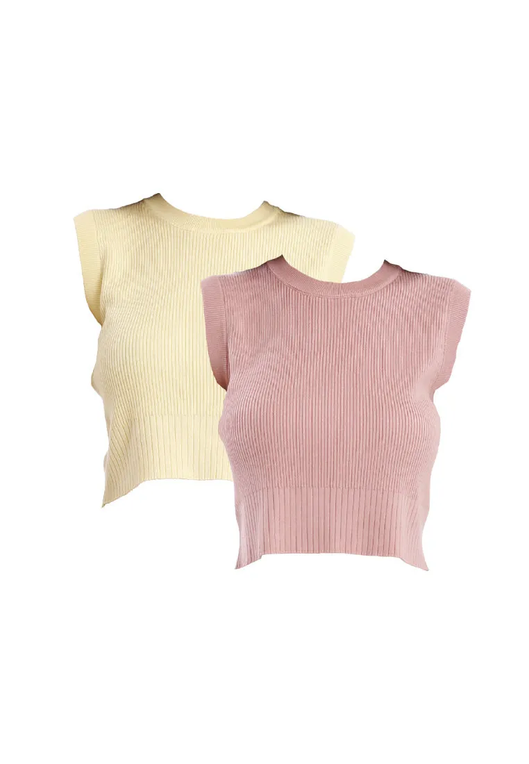 Forest Ladies Sleeveless Knit Top Women Knit Cropped Top - 822491