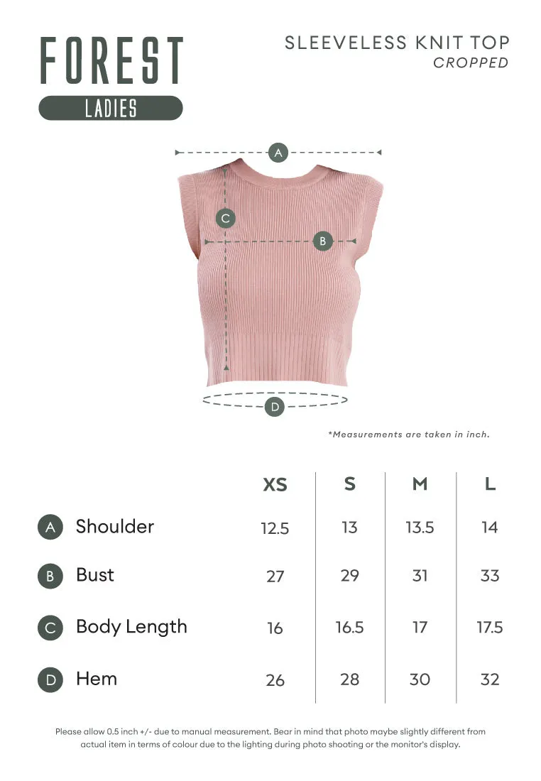 Forest Ladies Sleeveless Knit Top Women Knit Cropped Top - 822491