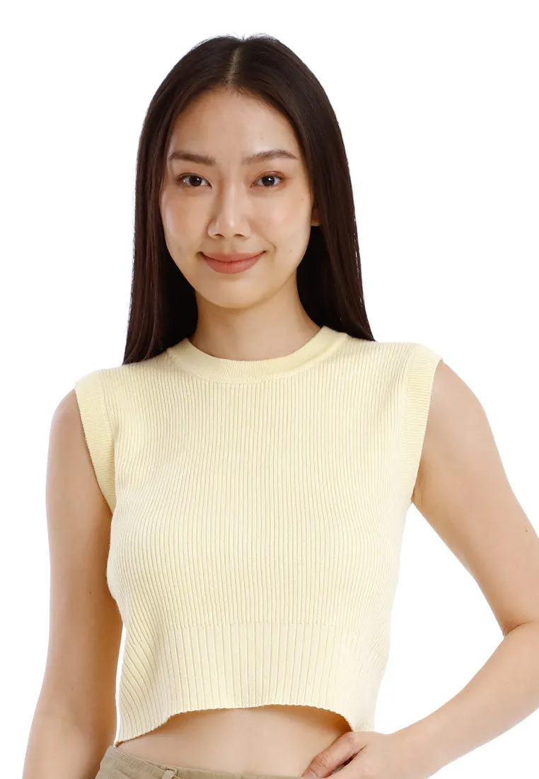 Forest Ladies Sleeveless Knit Top Women Knit Cropped Top - 822491