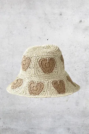 Heart Felt Crochet Hat Sand