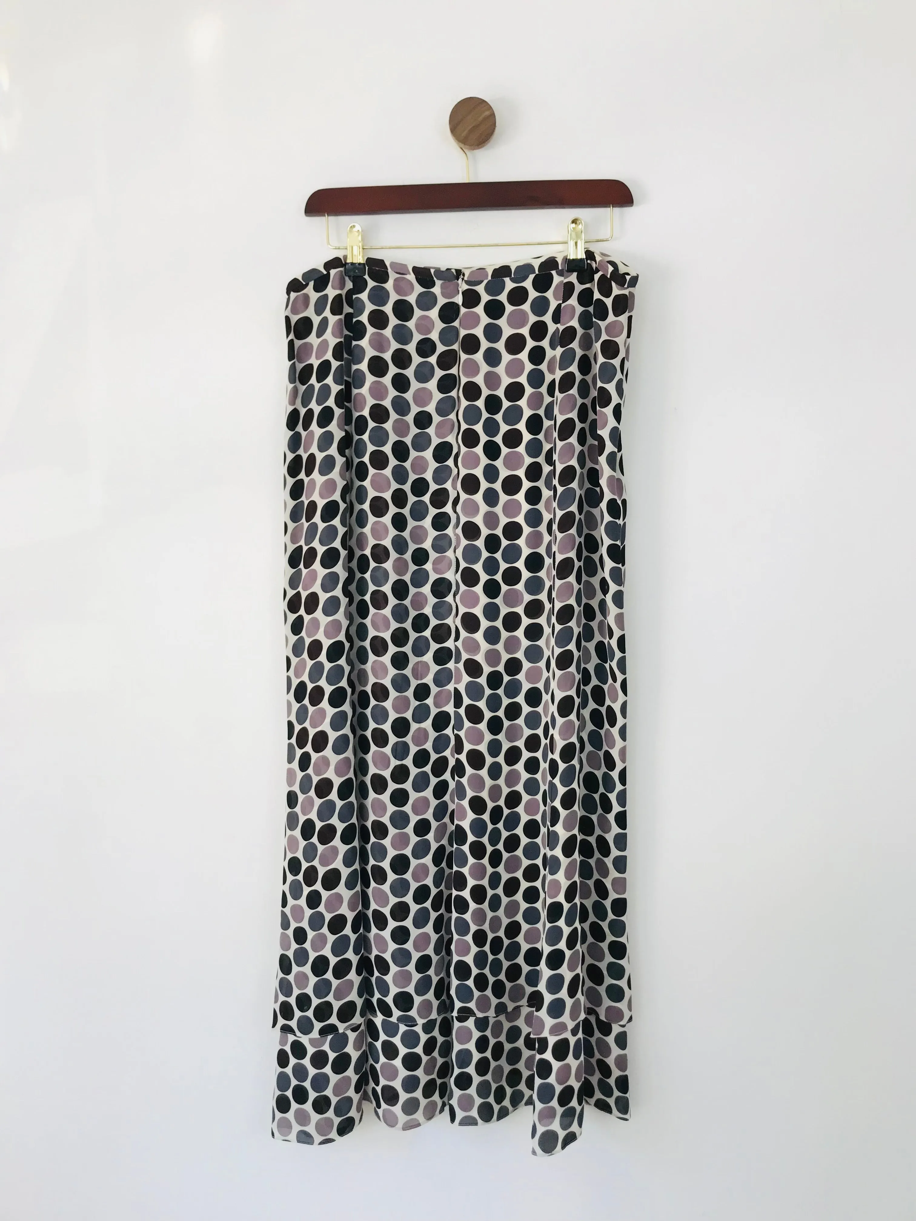 Jaeger Women's Silk Spot Maxi Skirt | UK14 | Multicolour
