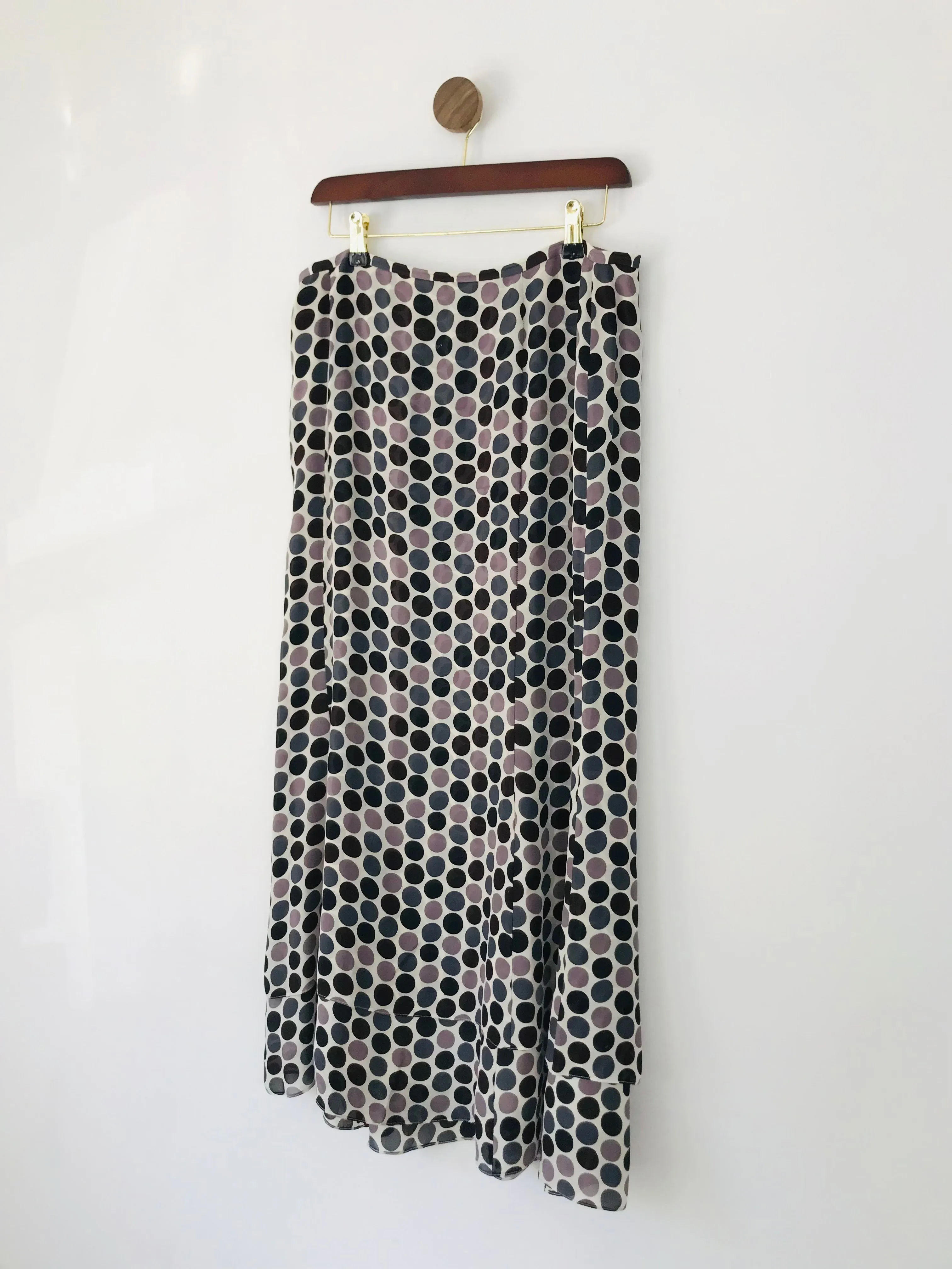 Jaeger Women's Silk Spot Maxi Skirt | UK14 | Multicolour