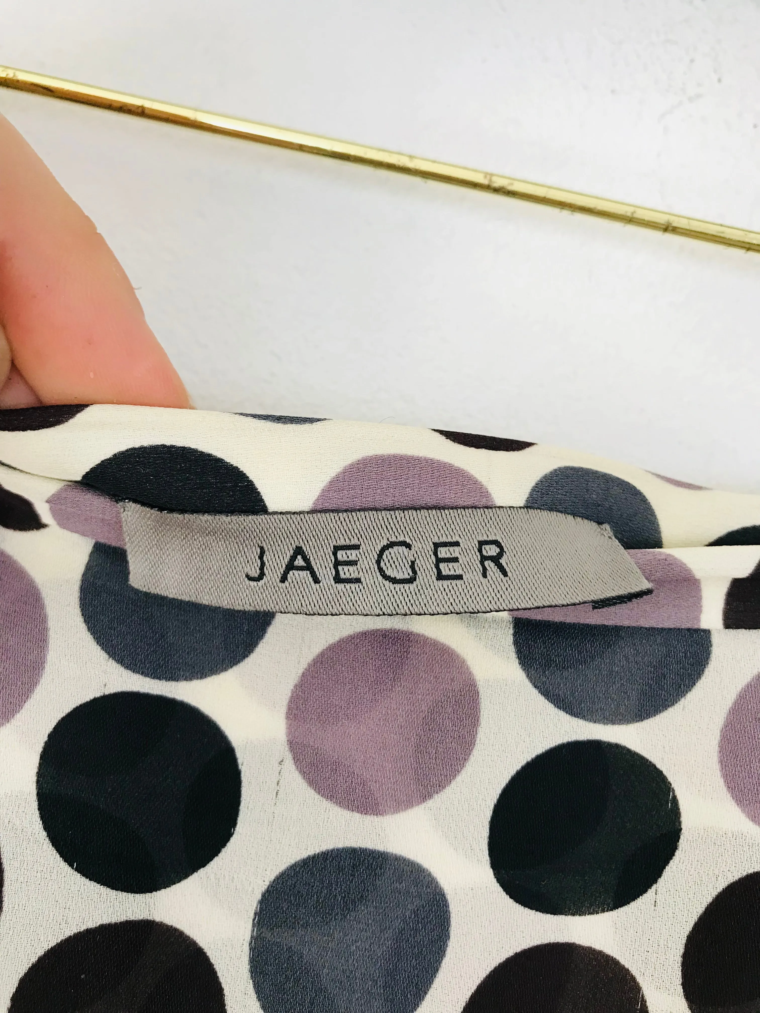 Jaeger Women's Silk Spot Maxi Skirt | UK14 | Multicolour
