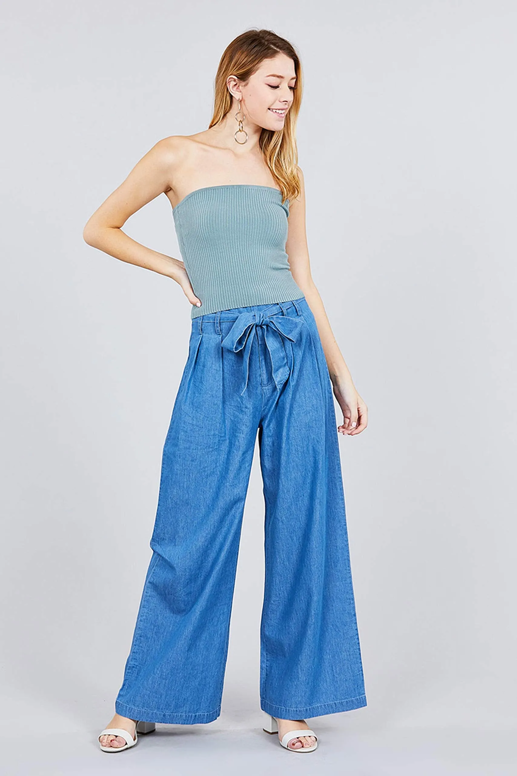 Khanomak Women's Casual Basic Rib Stretch Tube Sweater Crop top
