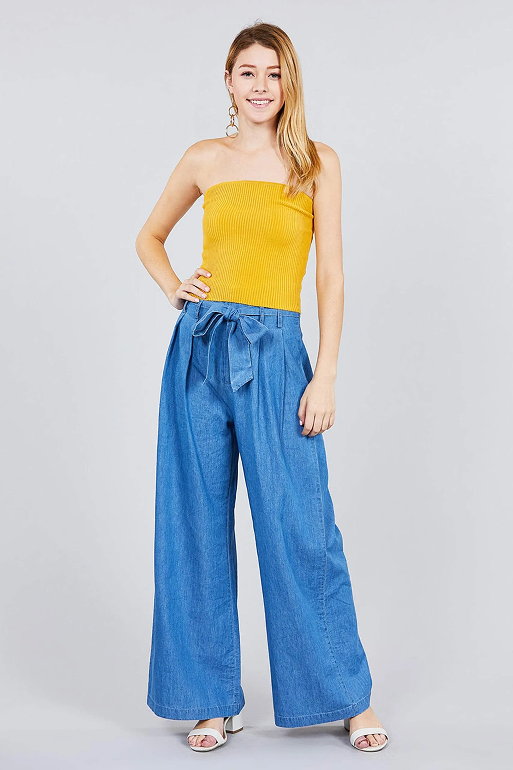 Khanomak Women's Casual Basic Rib Stretch Tube Sweater Crop top