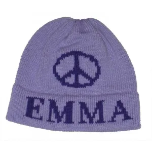 Large Peace Sign Personalized Knit Hat