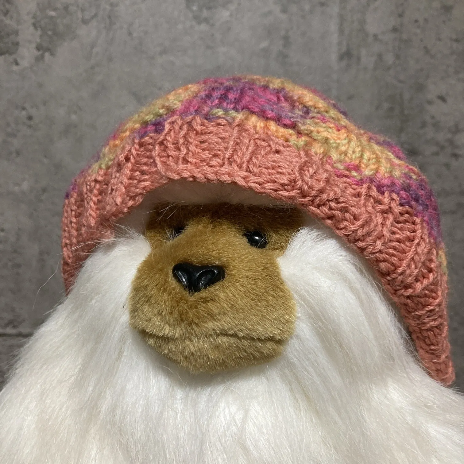 marble knit beanie pink yellow Leon Matilda