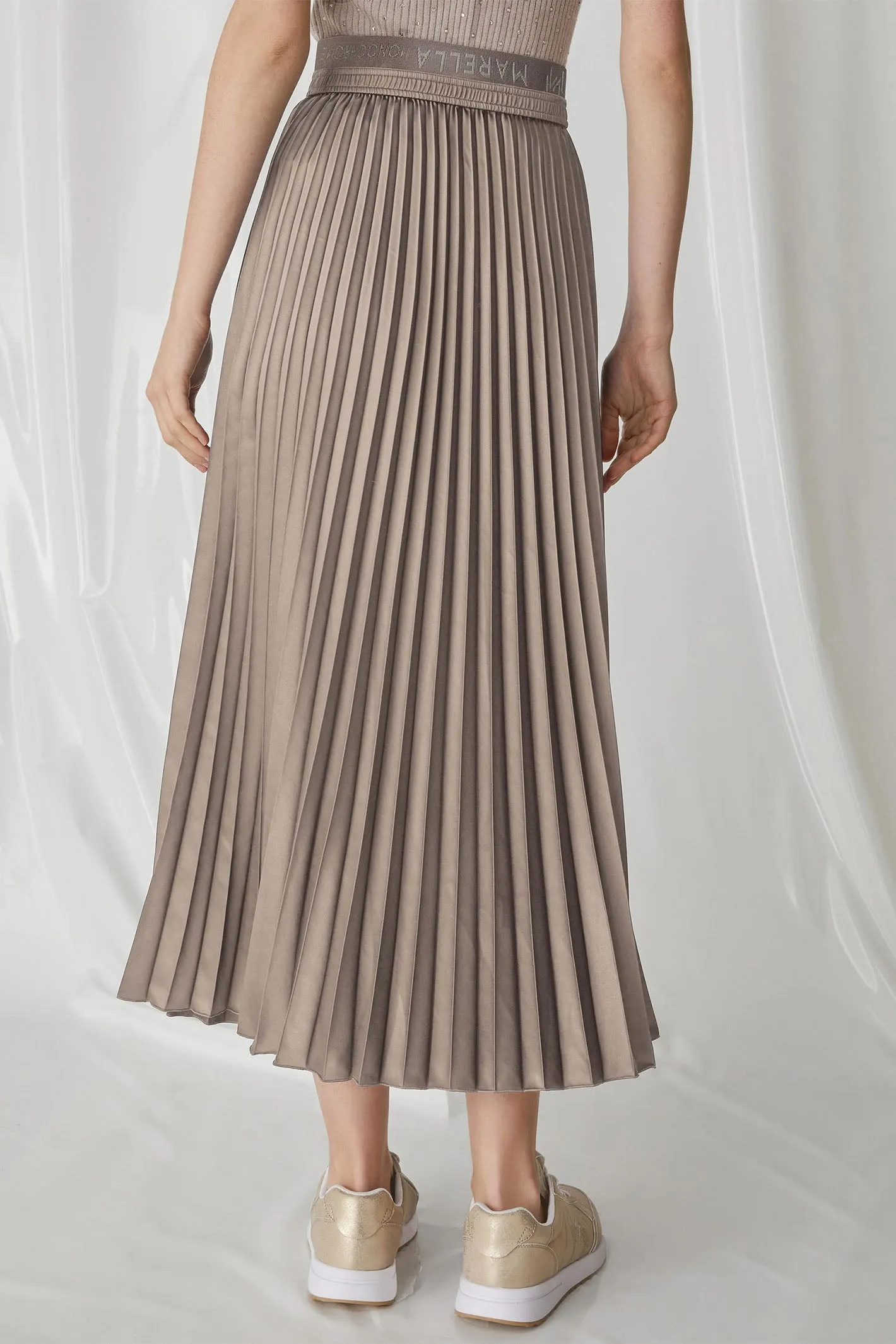 Marella Agente1 Pleated Maxi Skirt Turtledove Brown 2423106055200