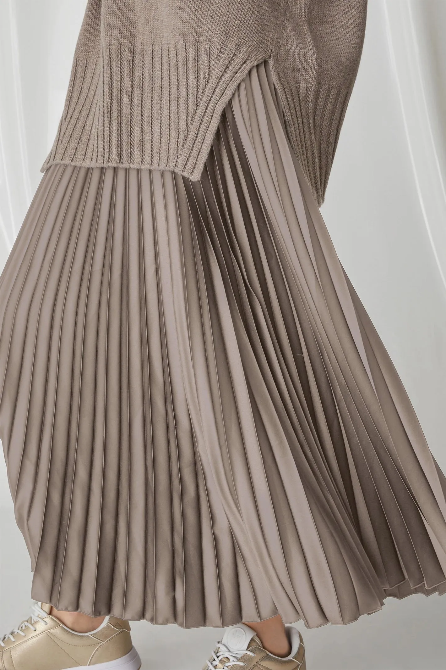 Marella Agente1 Pleated Maxi Skirt Turtledove Brown 2423106055200