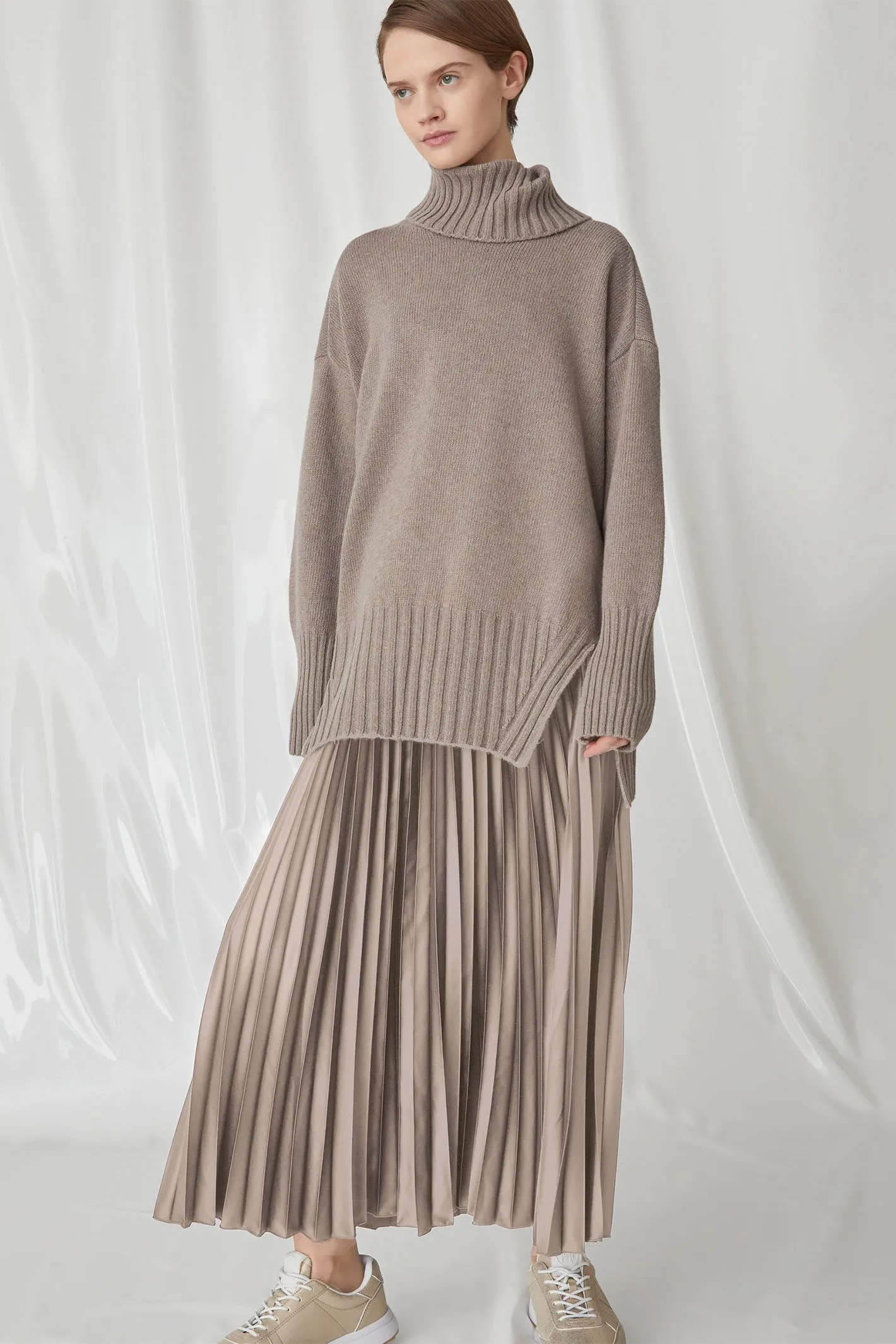 Marella Agente1 Pleated Maxi Skirt Turtledove Brown 2423106055200