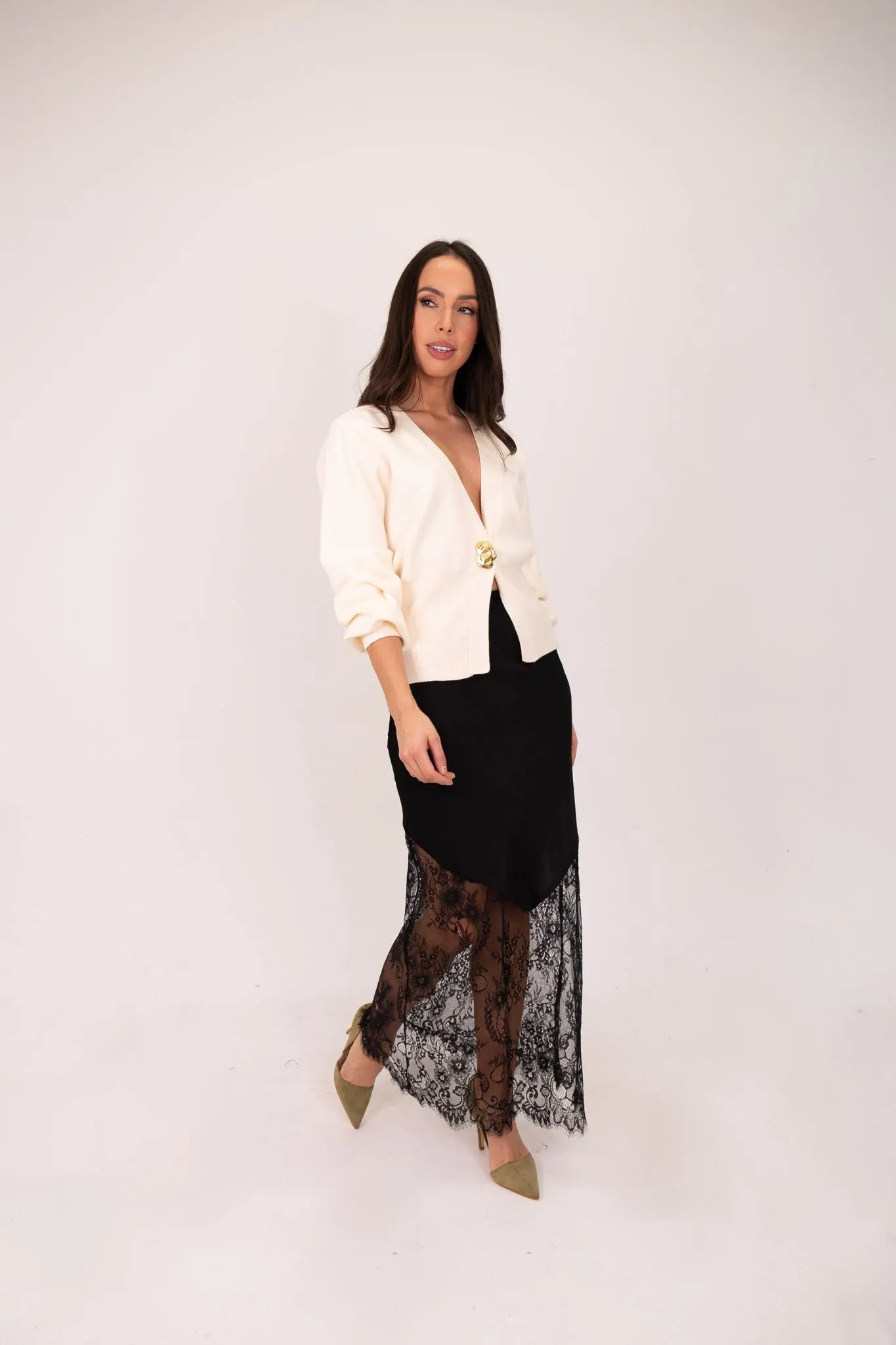 Millie Contrast Skirt In Black