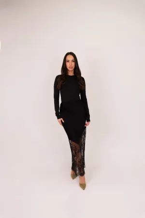 Millie Contrast Skirt In Black