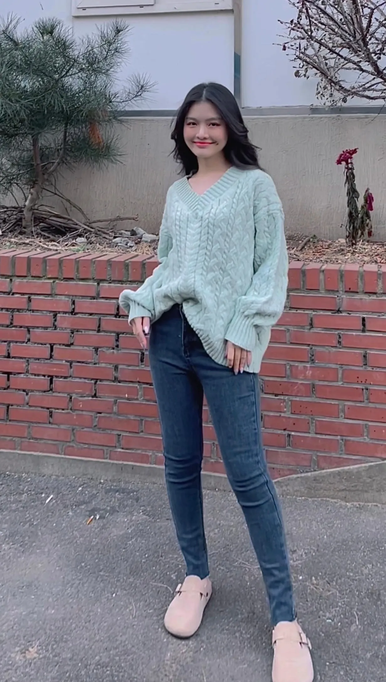 MINT GREEN TWIST KNIT SWEATER