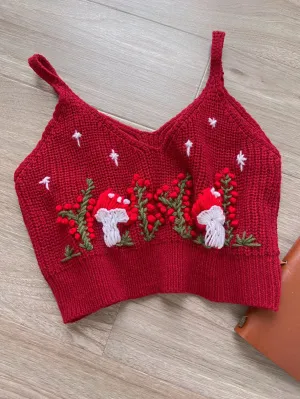 Mushroom Crop Top Sweater