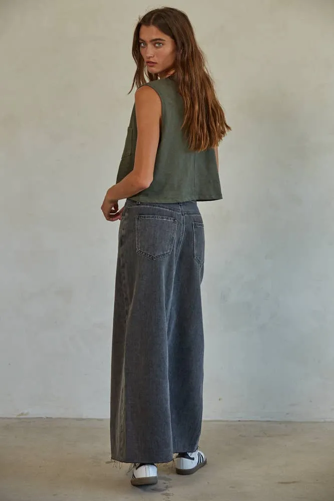 Olive Green Cotton Tank Top
