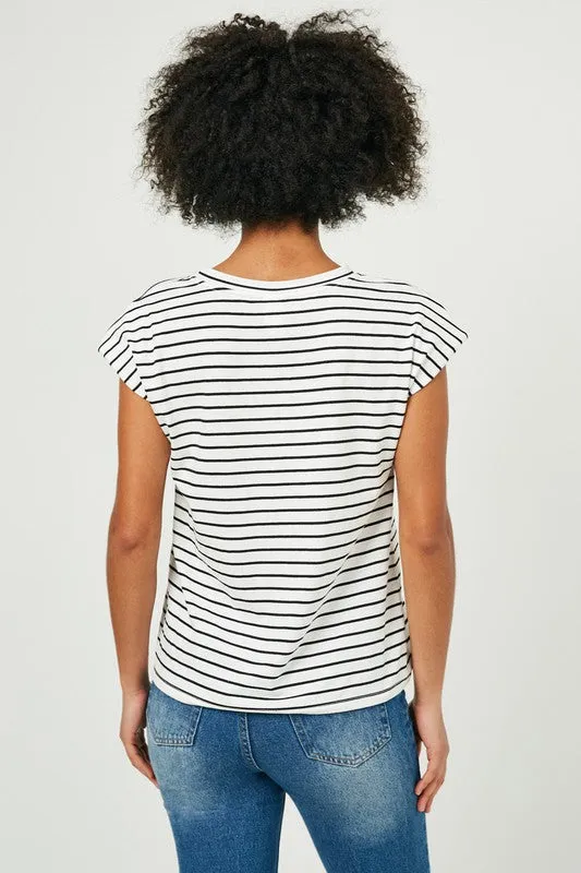 Padded Stripe Top