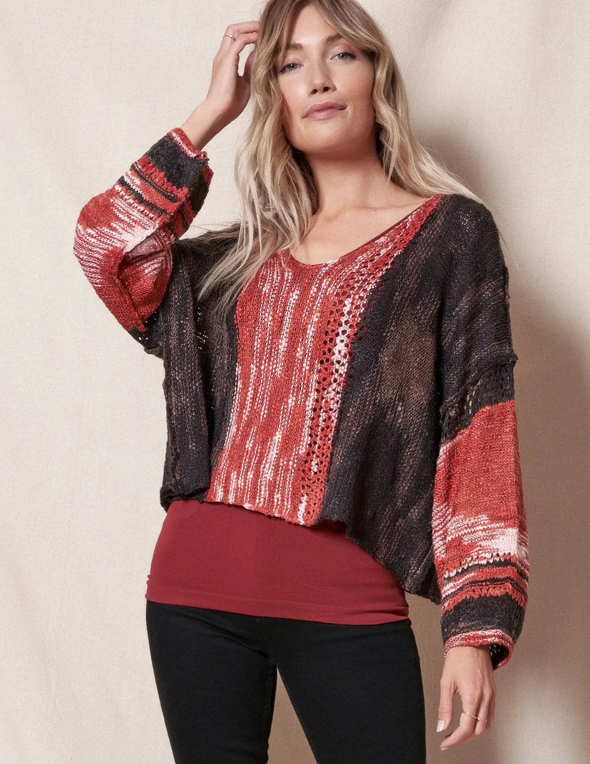 Quinn Crop Sweater - Redwood- Medium Only