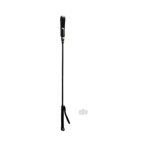 Rouge Long Riding Crop Slim Tip - Black