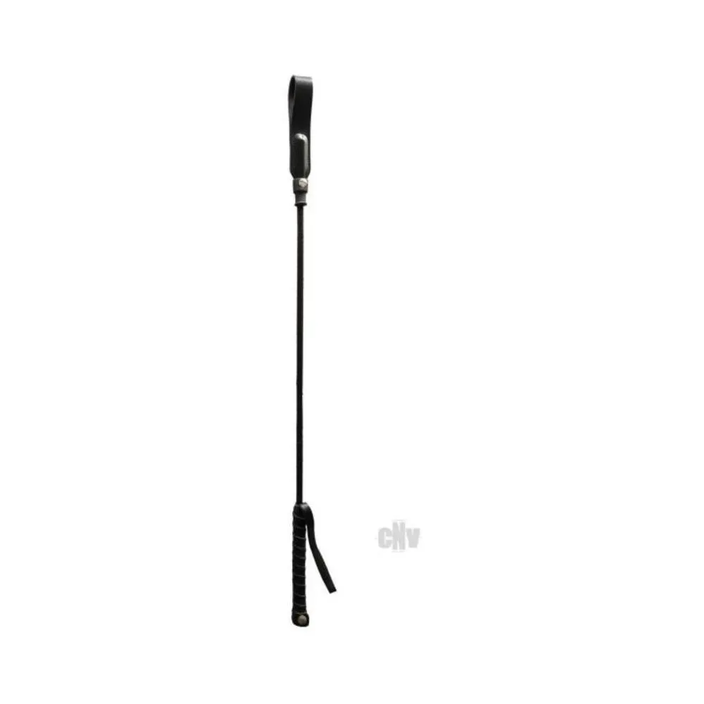 Rouge Long Riding Crop Slim Tip - Black