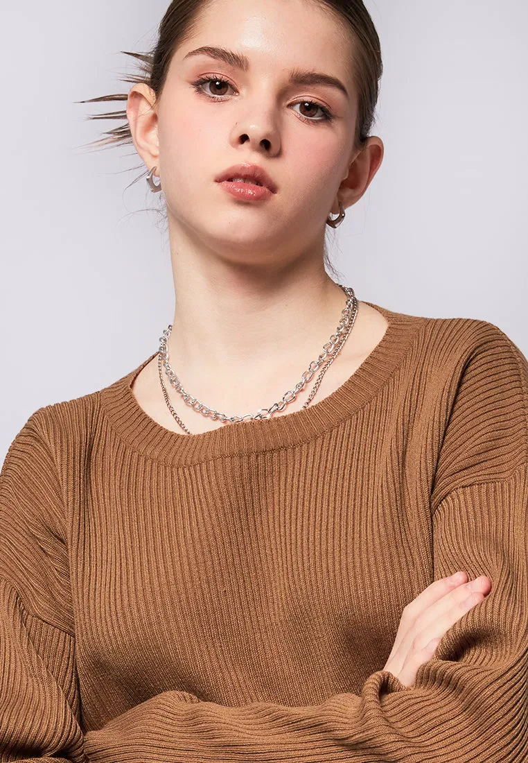 Round Neck Loose Crop Sweater