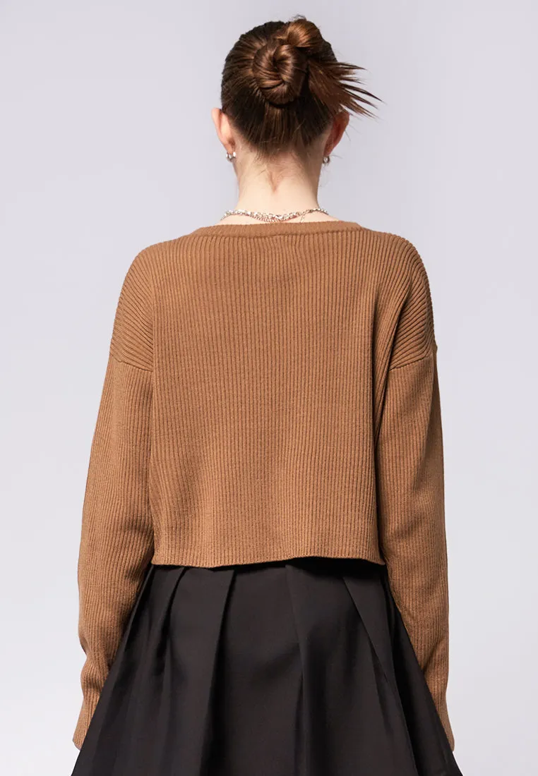 Round Neck Loose Crop Sweater