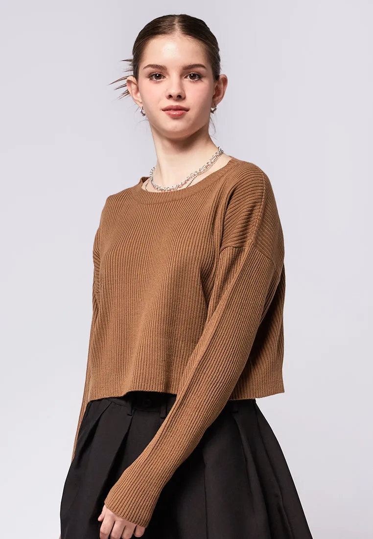 Round Neck Loose Crop Sweater
