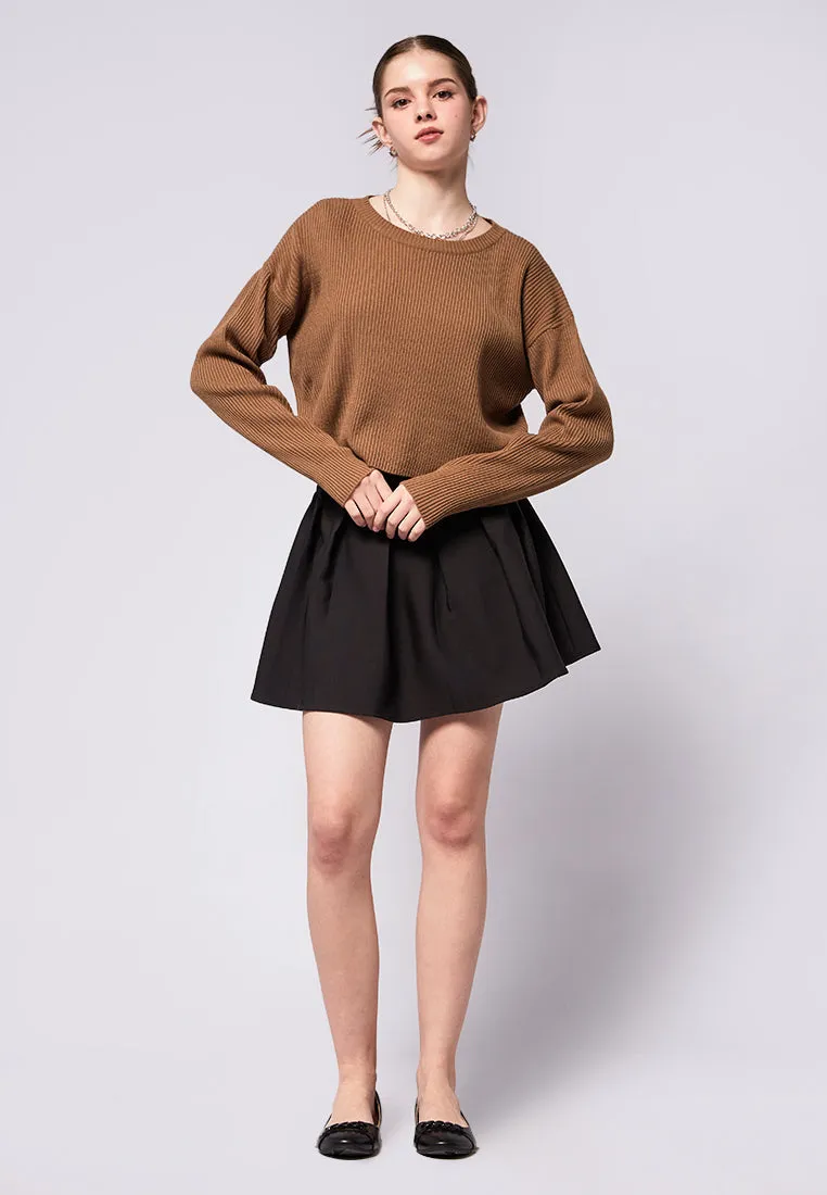 Round Neck Loose Crop Sweater