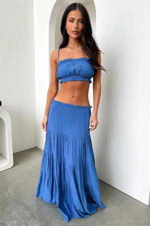 Selina Tiered Maxi Skirt - Royal Blue