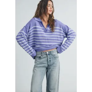 Sophia Spring V-Neck Striped Sweater