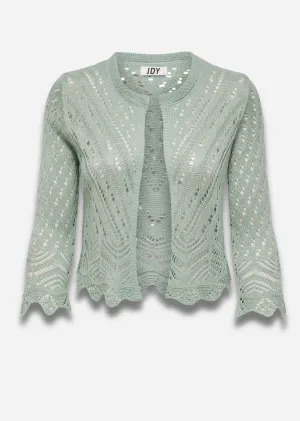 Sunni Crochet Knit Cardigan in Jade
