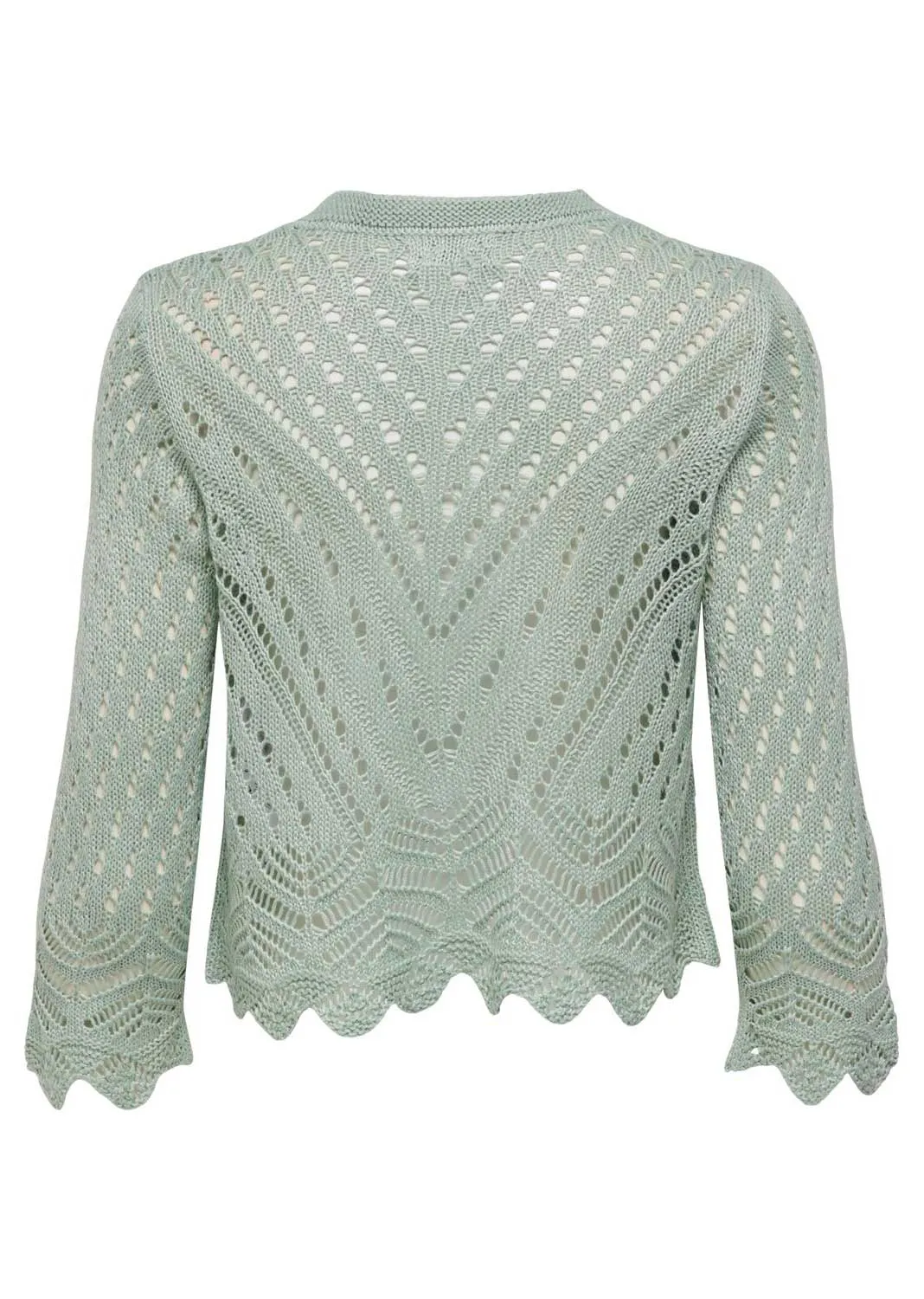 Sunni Crochet Knit Cardigan in Jade