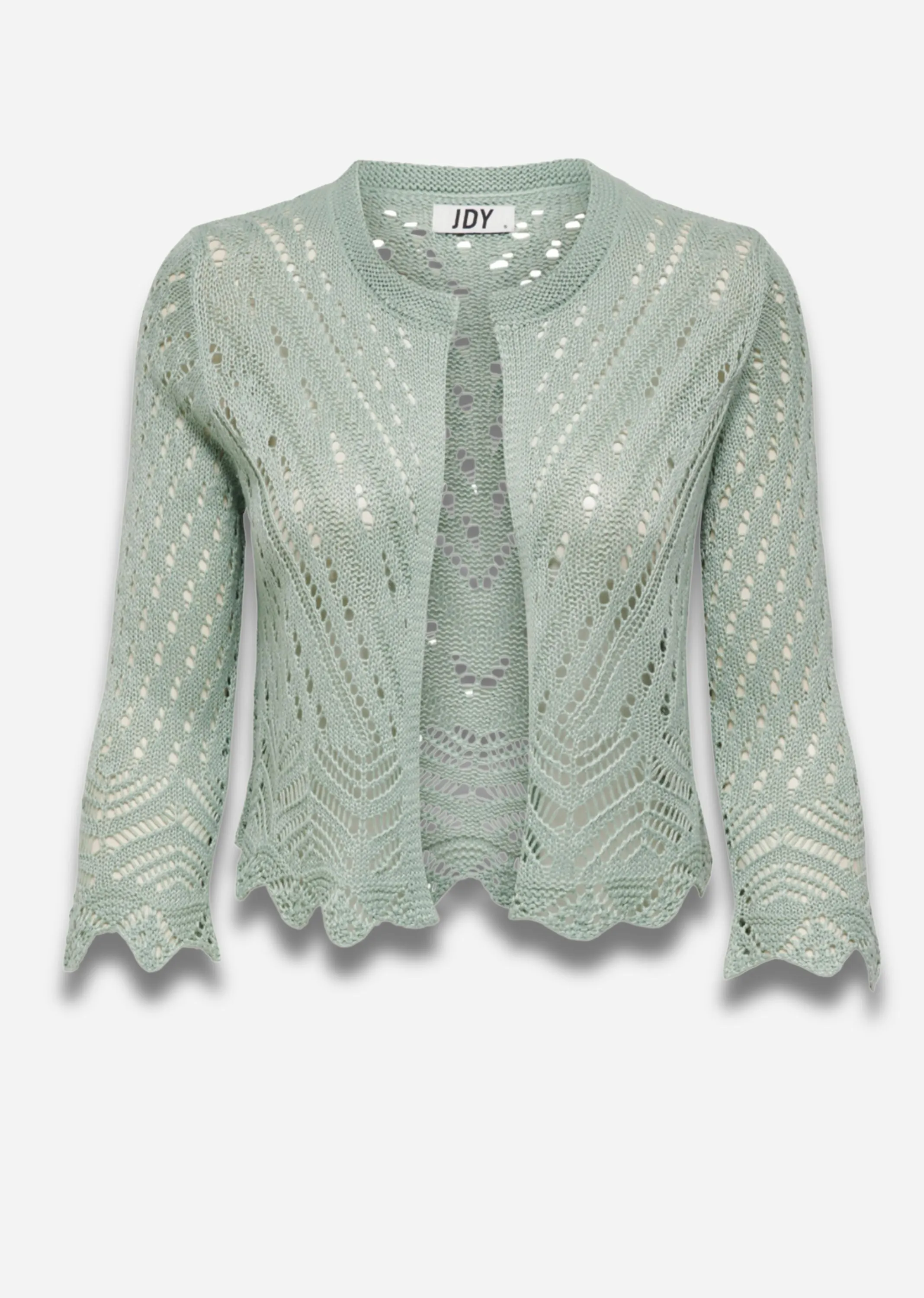 Sunni Crochet Knit Cardigan in Jade